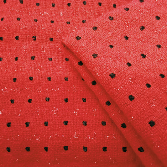 Tiny square - lurex yarn woven fabric -3.00mtrs