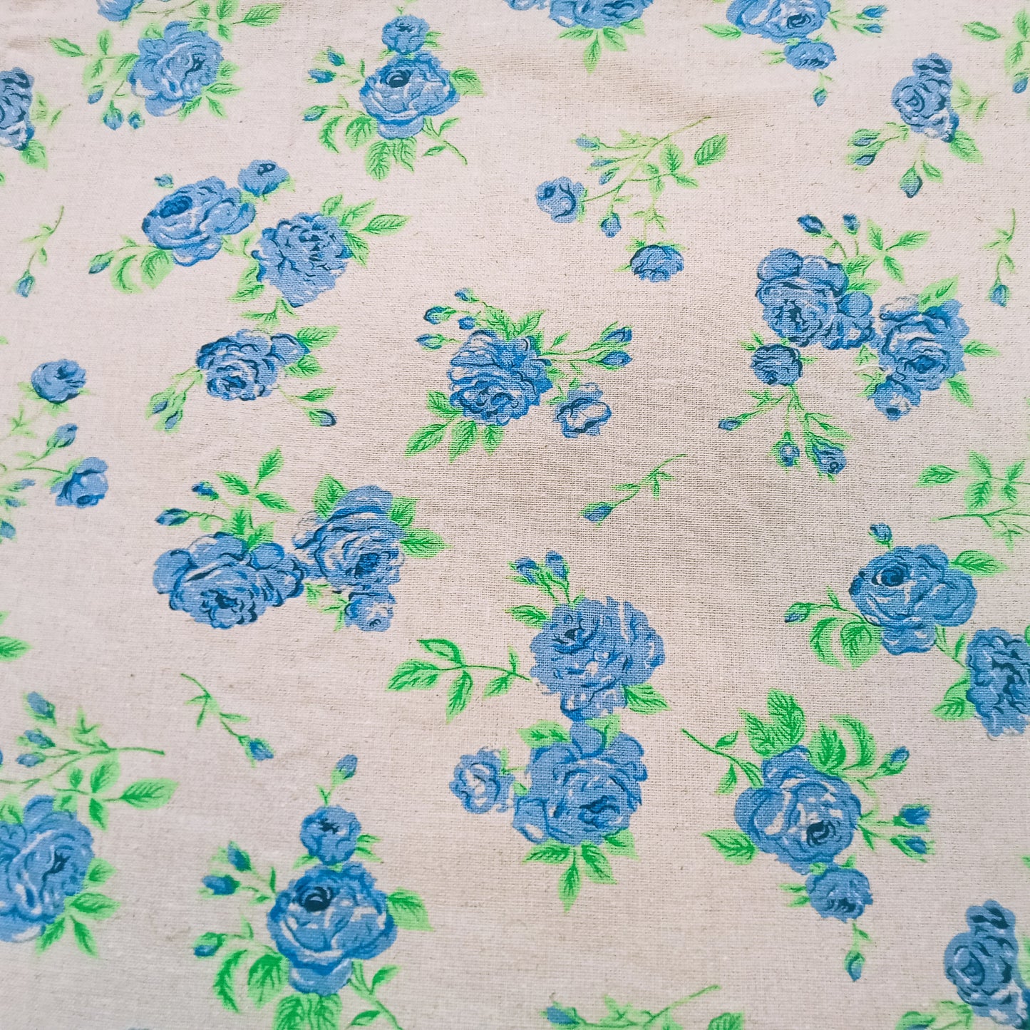 Floral printed woven hemp fabric - sold by 1/2mtr