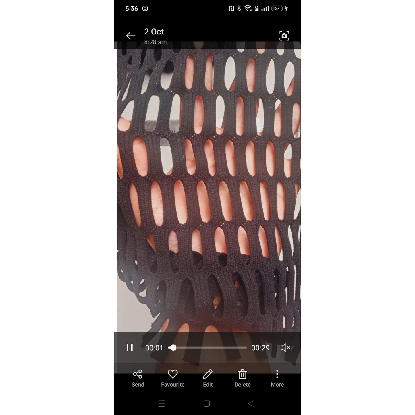 Mesh large eyelet design - black - sold by 1/2mtr