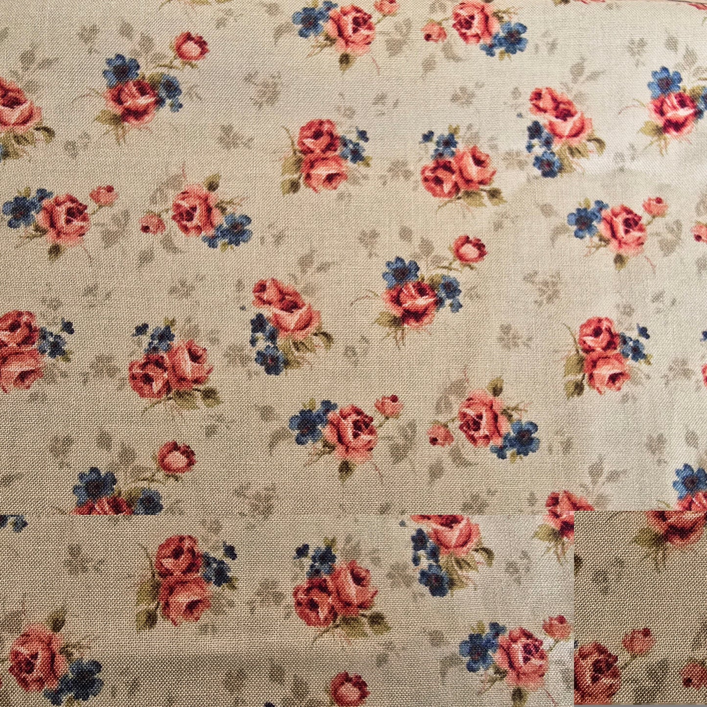 Forget-me-not floral printed woven cotton fabric - sold by 1/2mtr
