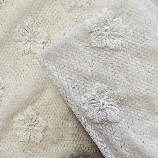 Floral embroidered stretch lace - 1.50mtrs