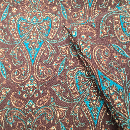 paisley printed faille fabric - sold by 1.40mtrs