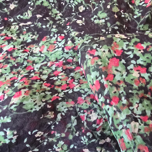 Floral printed silk chiffon - sold by 1/2mtr