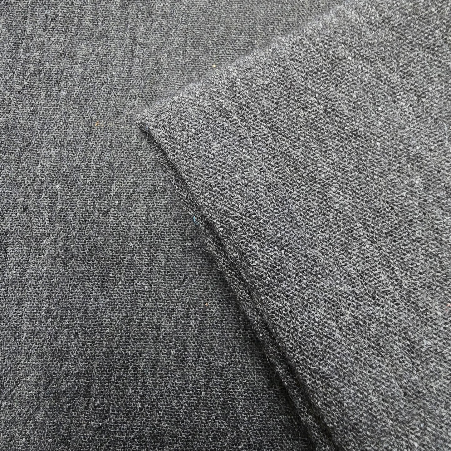 Italian wool crushed woven fabric- charcoal - sold by 1/2mtr