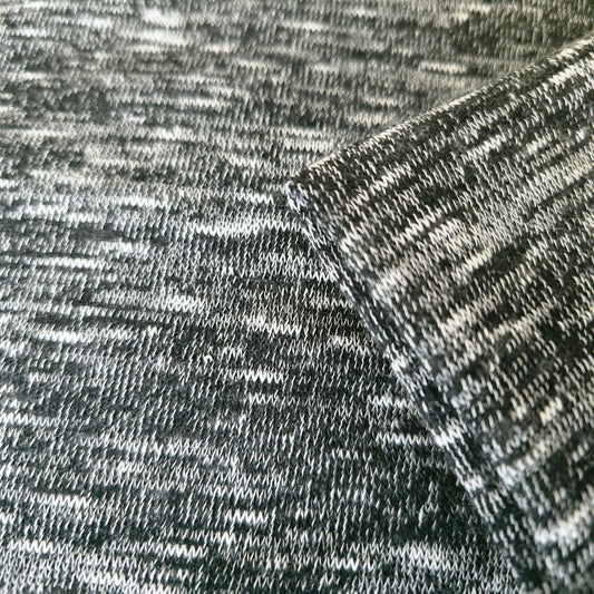 Beautiful marle knit fabric - charcoal/white