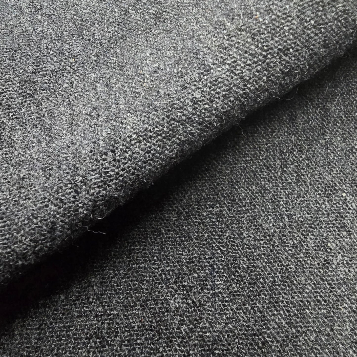Italian wool crushed woven fabric- charcoal - sold by 1/2mtr