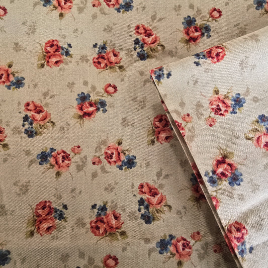 Forget-me-not floral printed woven cotton fabric - sold by 1/2mtr