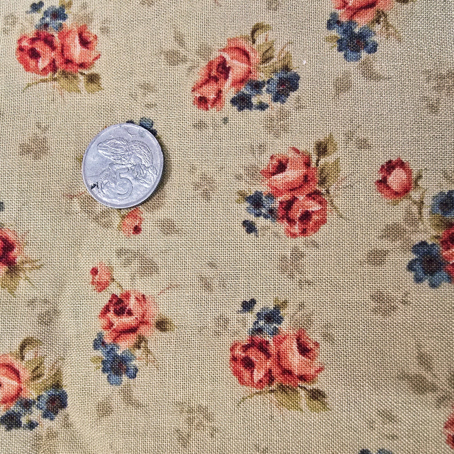 Forget-me-not floral printed woven cotton fabric - sold by 1/2mtr