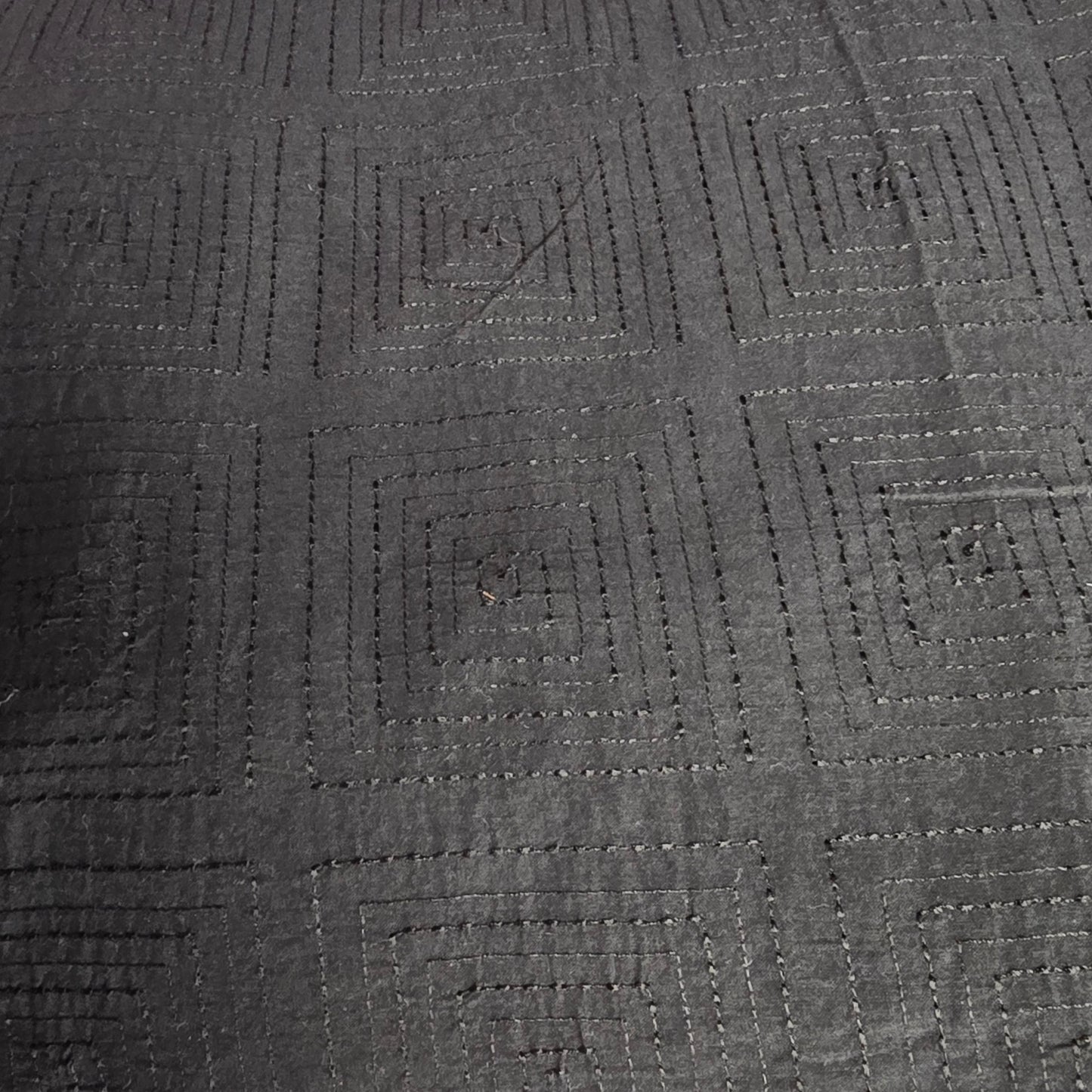 Black square spiral embroidered woven fabric - 1.50mtrs