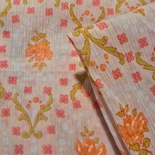 Floral filigree printed cheese cloth - 1.90mtrs