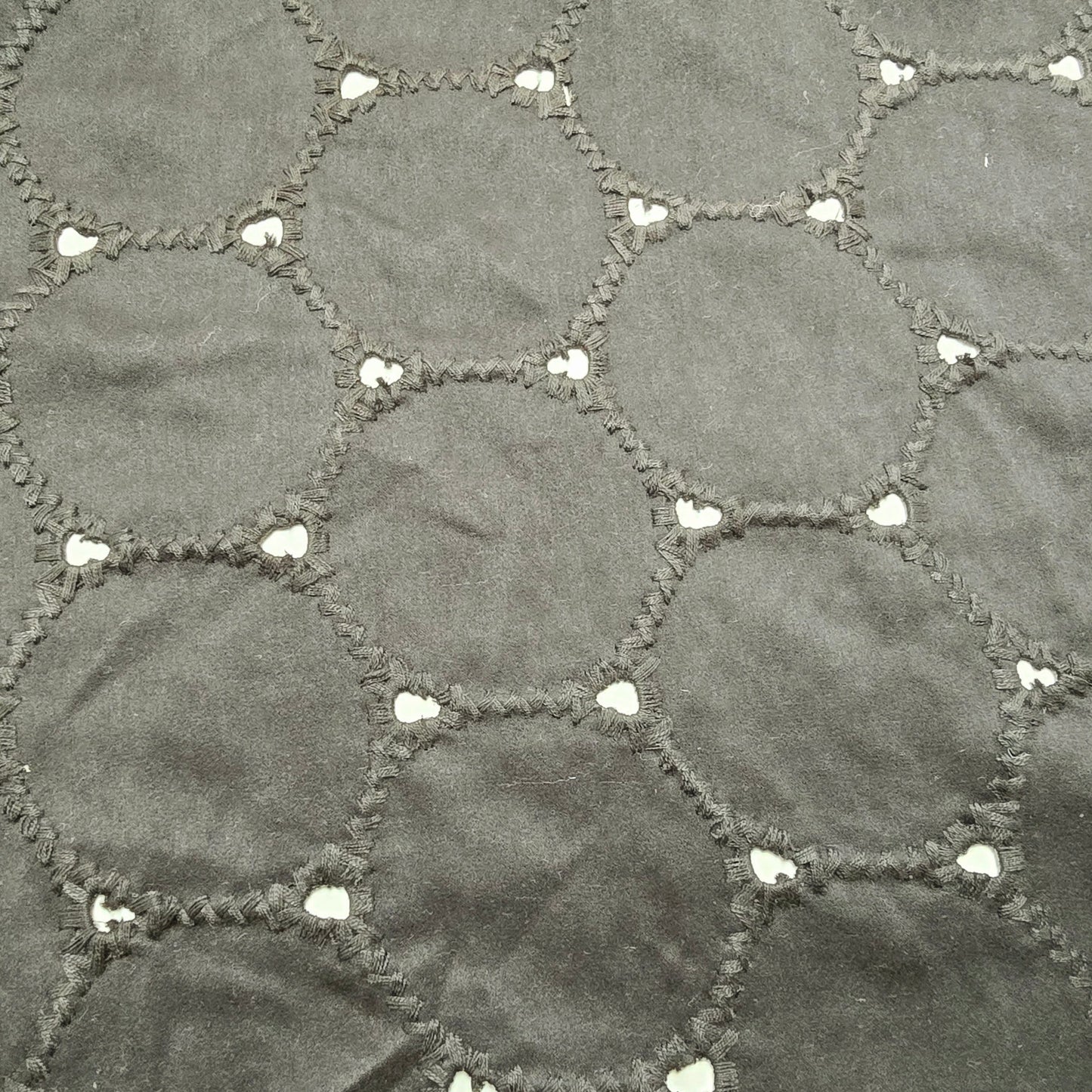 Circles cutout suede fabric - sold by 1/2mtr