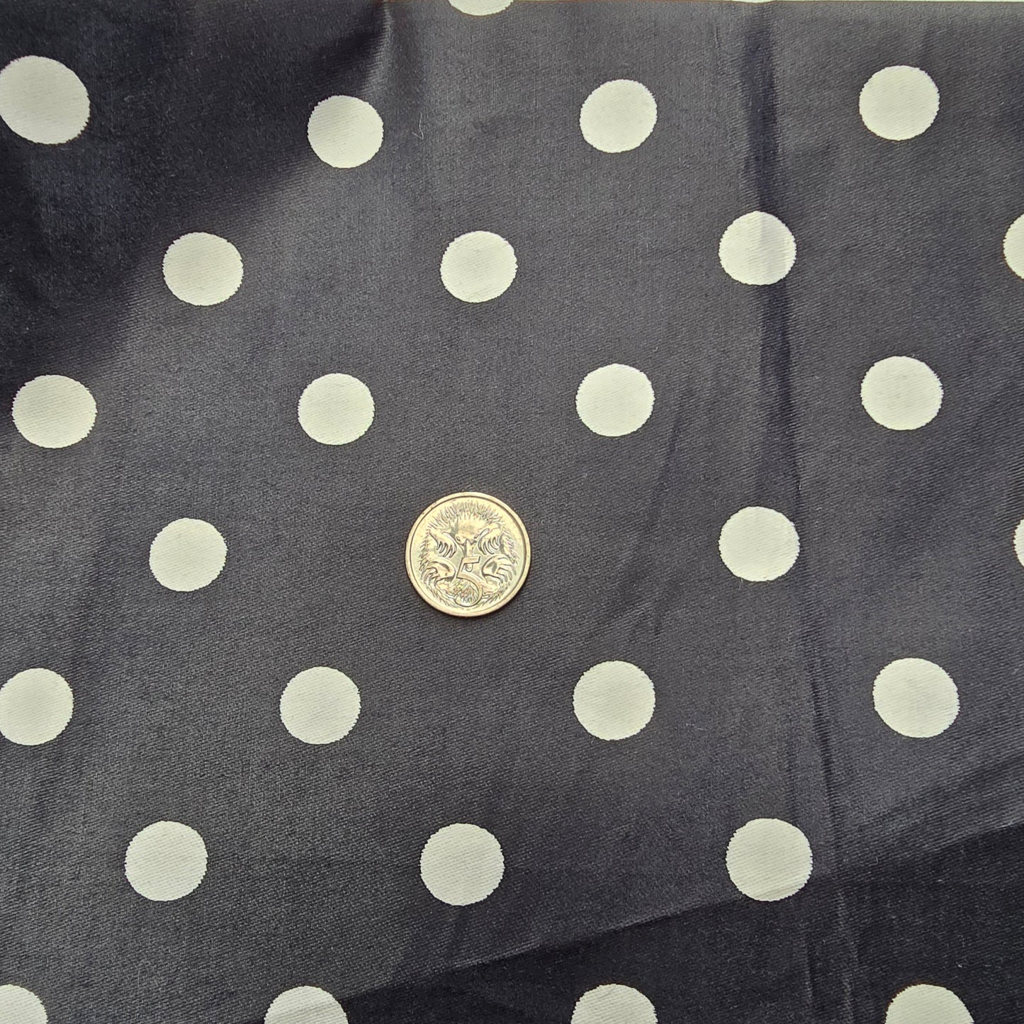 Polka dot printed taffetta fabric - sold by 1/2mtr