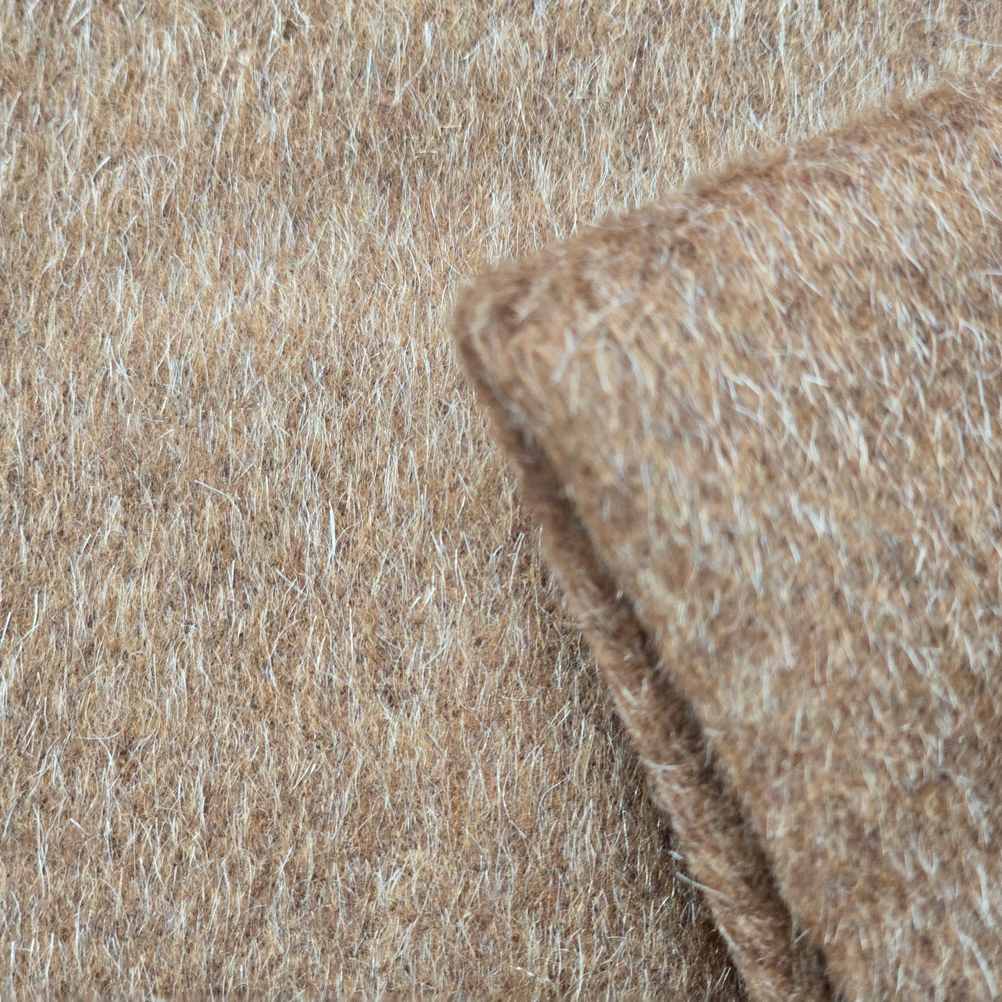 Caramel -mohair wool fabric -wool blend- sold by 1/2mtr