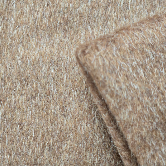 Caramel -mohair wool fabric -wool blend- sold by 1/2mtr
