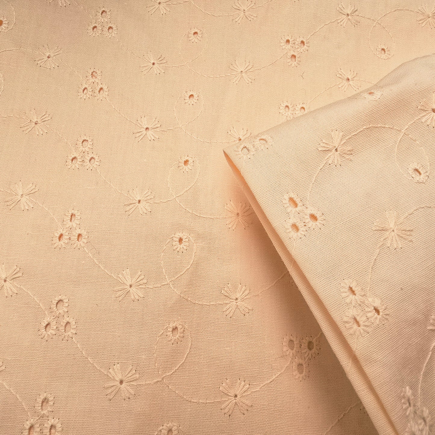 Apricot woven broidery anglaise- 1.50mtrs