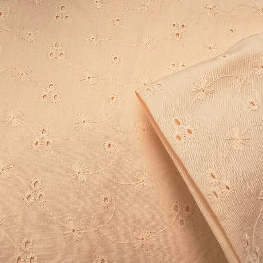 Apricot woven broidery anglaise- 1.50mtrs