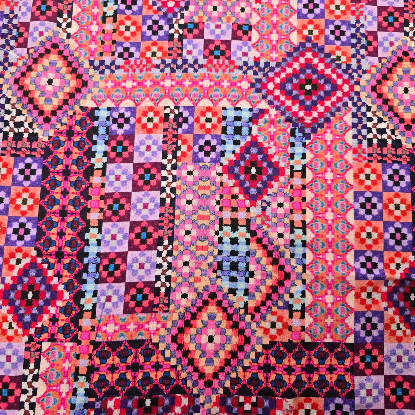 Mosaic design woven cotton fabric - sold by 1/2mtr