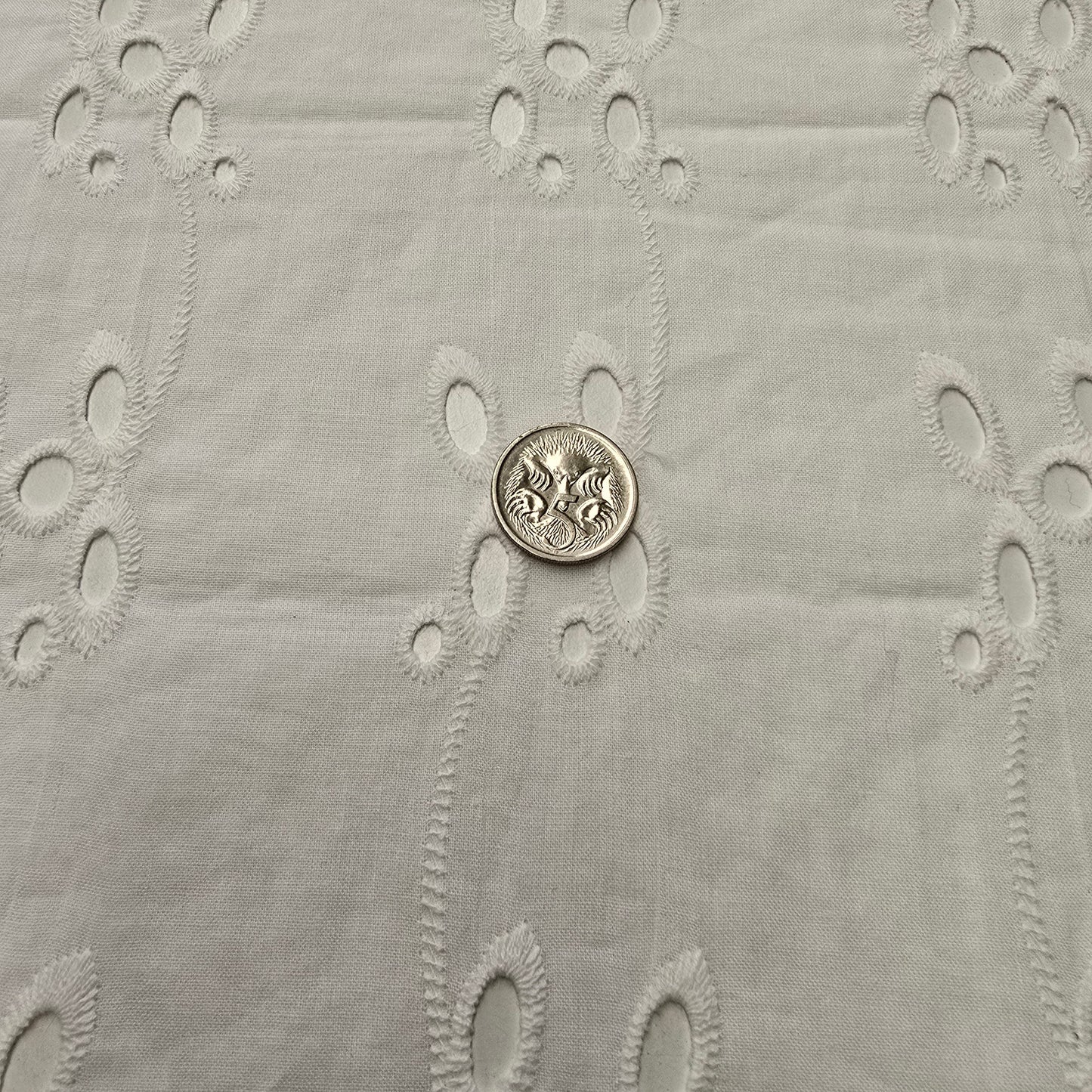White broidery anglaise - sold by 1/2mtr