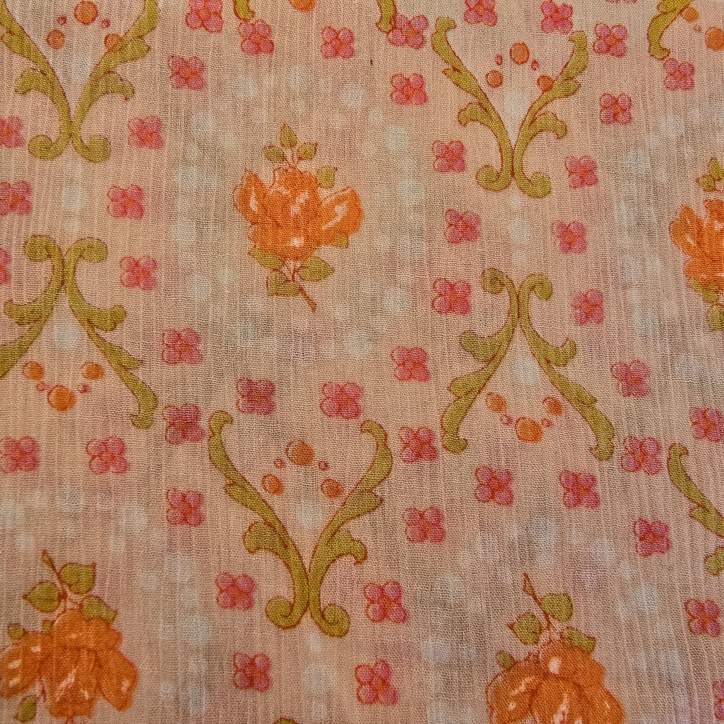 Floral filigree printed cheese cloth - 1.90mtrs