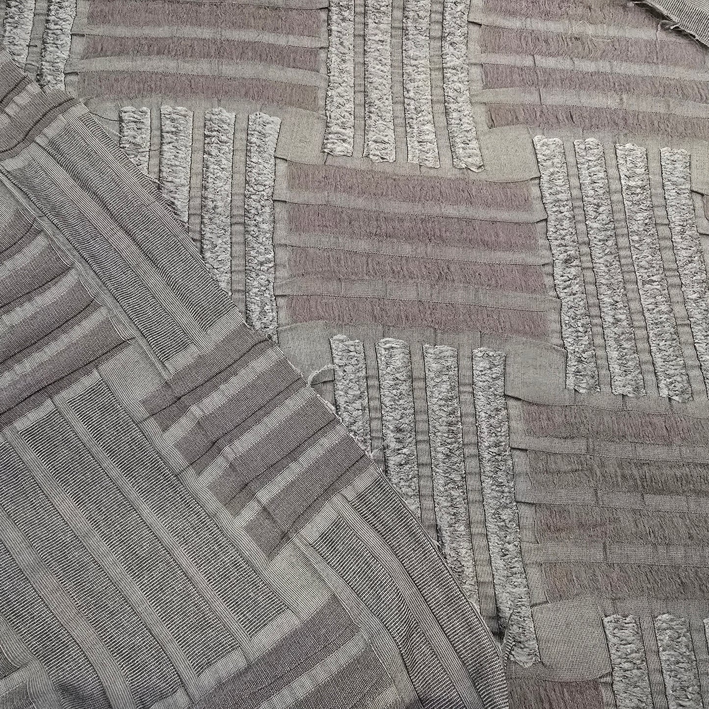 Patchwork square design knit fabric - sold by 1/2mtr