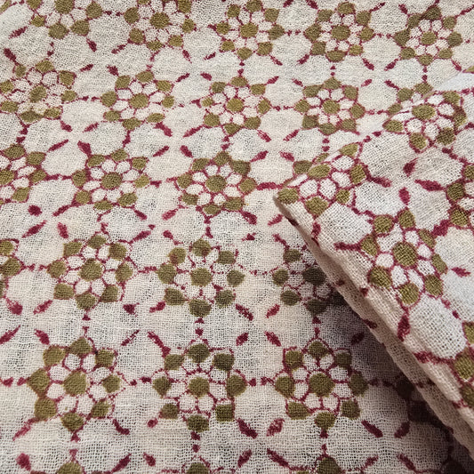 Bagru block printed cotton fabric - 1.70mts