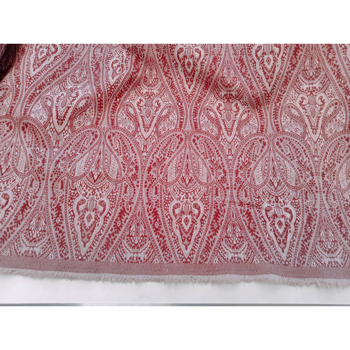 Claret -paisley design stretch bengaline - sold in 1/2mtr