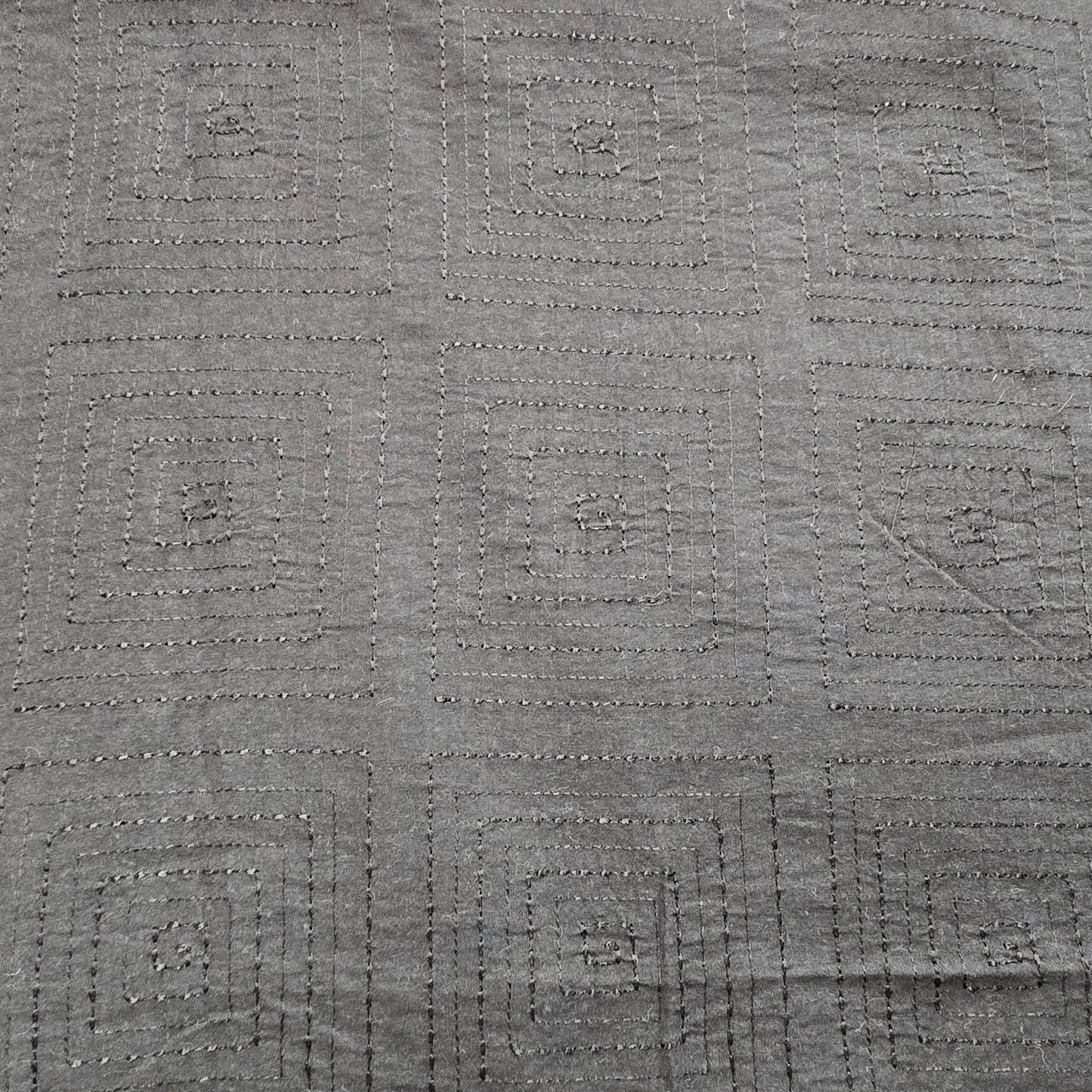 Black square spiral embroidered woven fabric - 1.50mtrs
