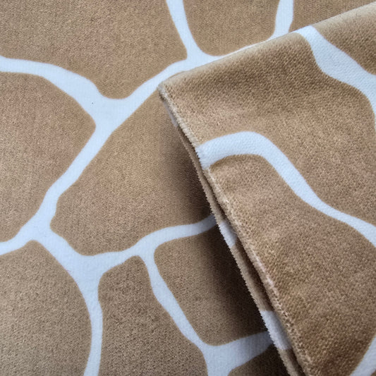 giraffe inspired printed stretch corduroy- sold by 1/2mtr