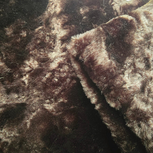 faux fur  fabric - chocolate - sold by 1.50mtrs
