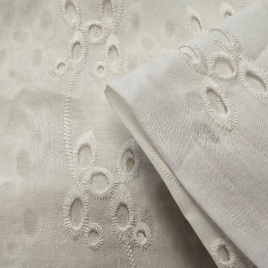 White broidery anglaise - sold by 1/2mtr