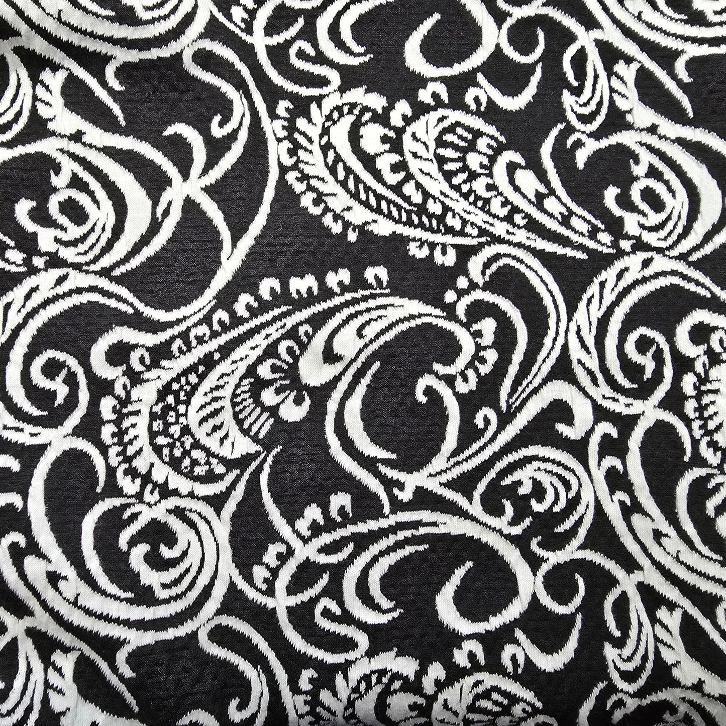 Conge - Jacquard design fabric - black/ivory sold by 1/2mtr
