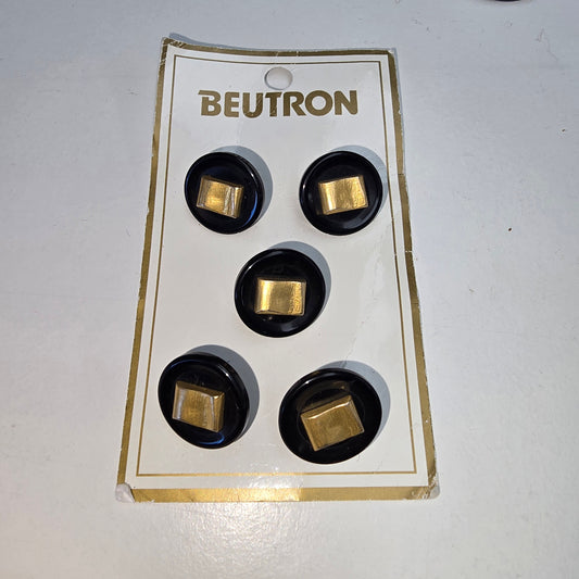 Black/gold shank buttons - 5