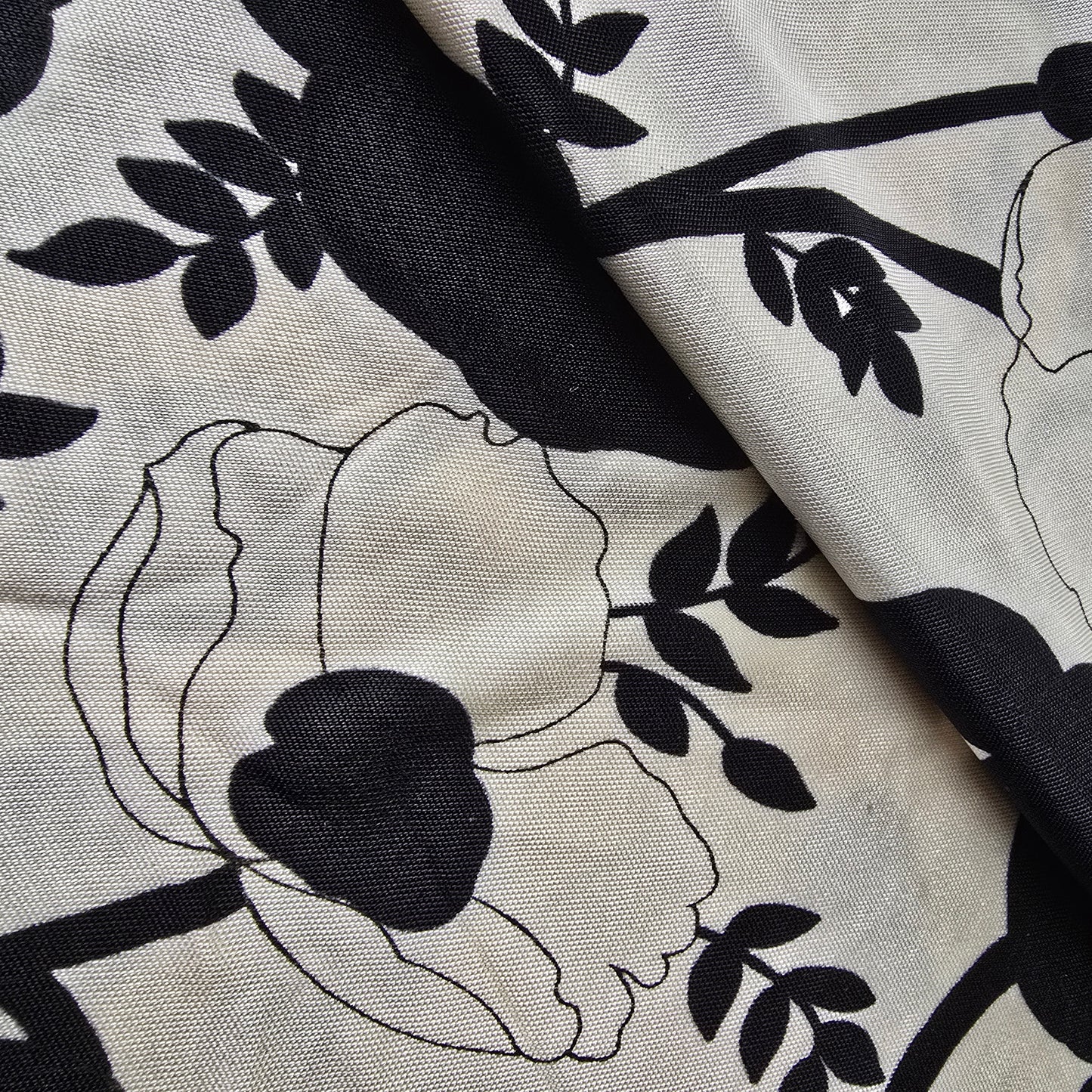 Pansie printed satin jersey - sold by 1/2mtr