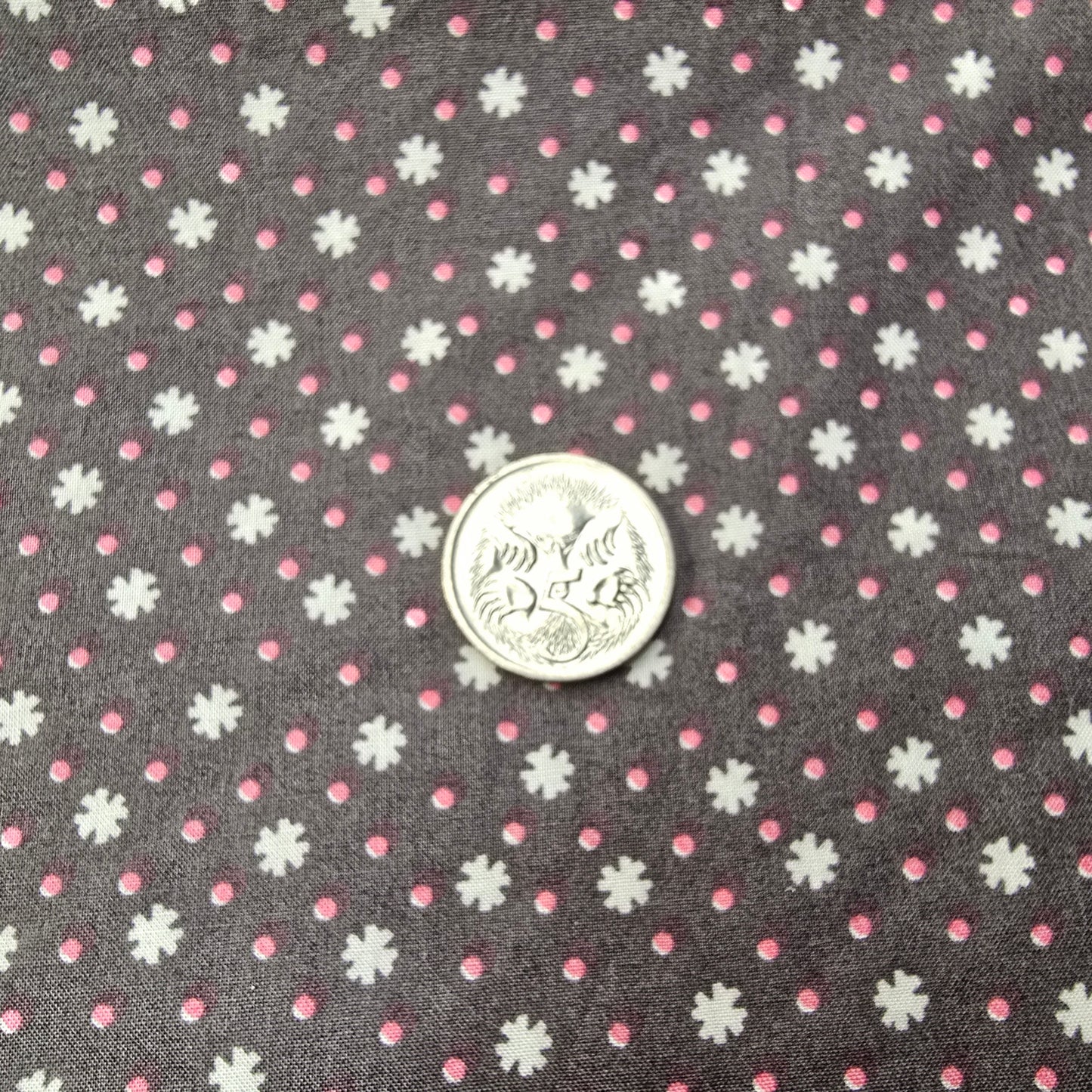 Snow flakes -Dainty floral/polka dots woven fabric -sold by 1/2mtr