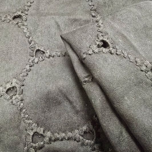 Circles cutout suede fabric - sold by 1/2mtr