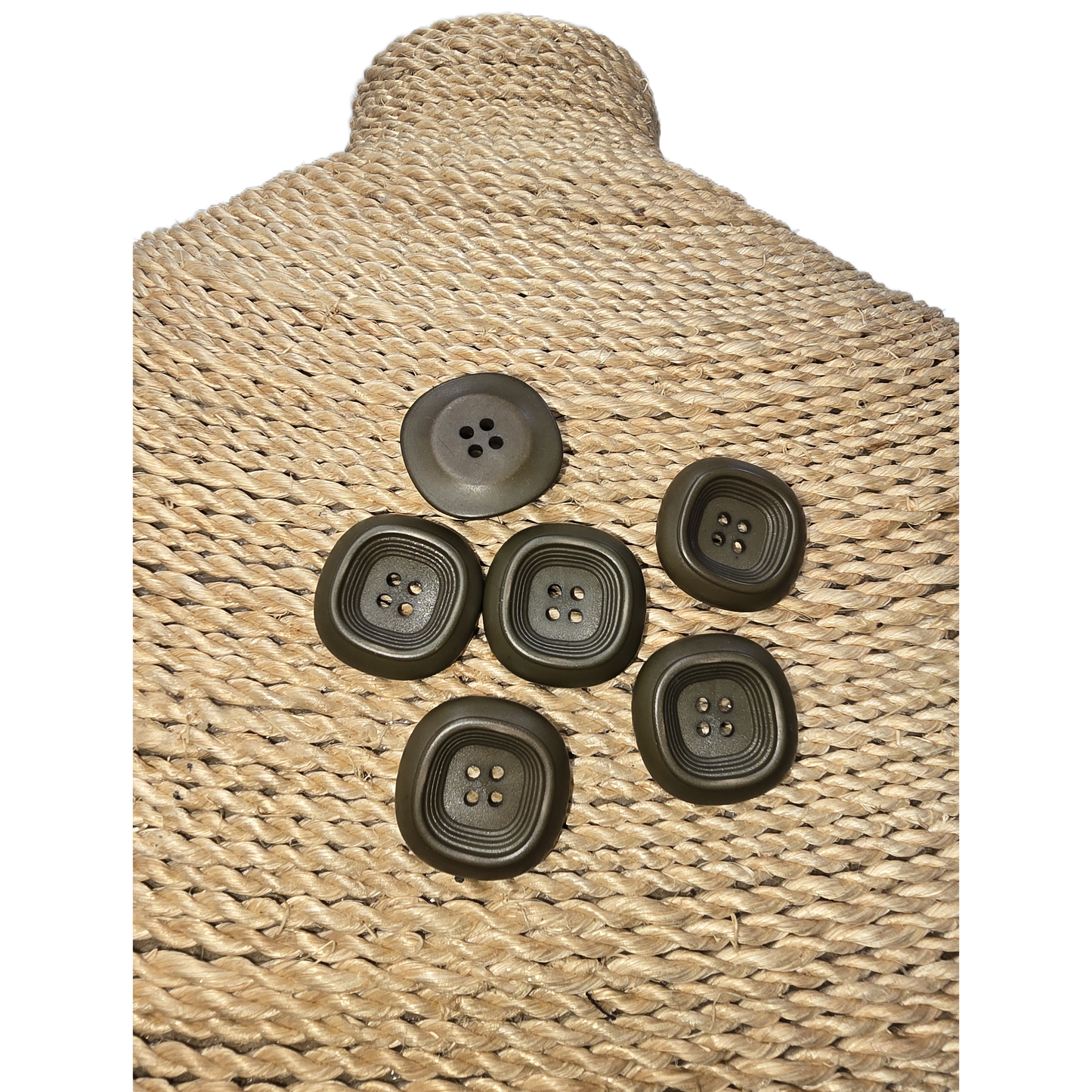 2.5cm wide khaki button - 1